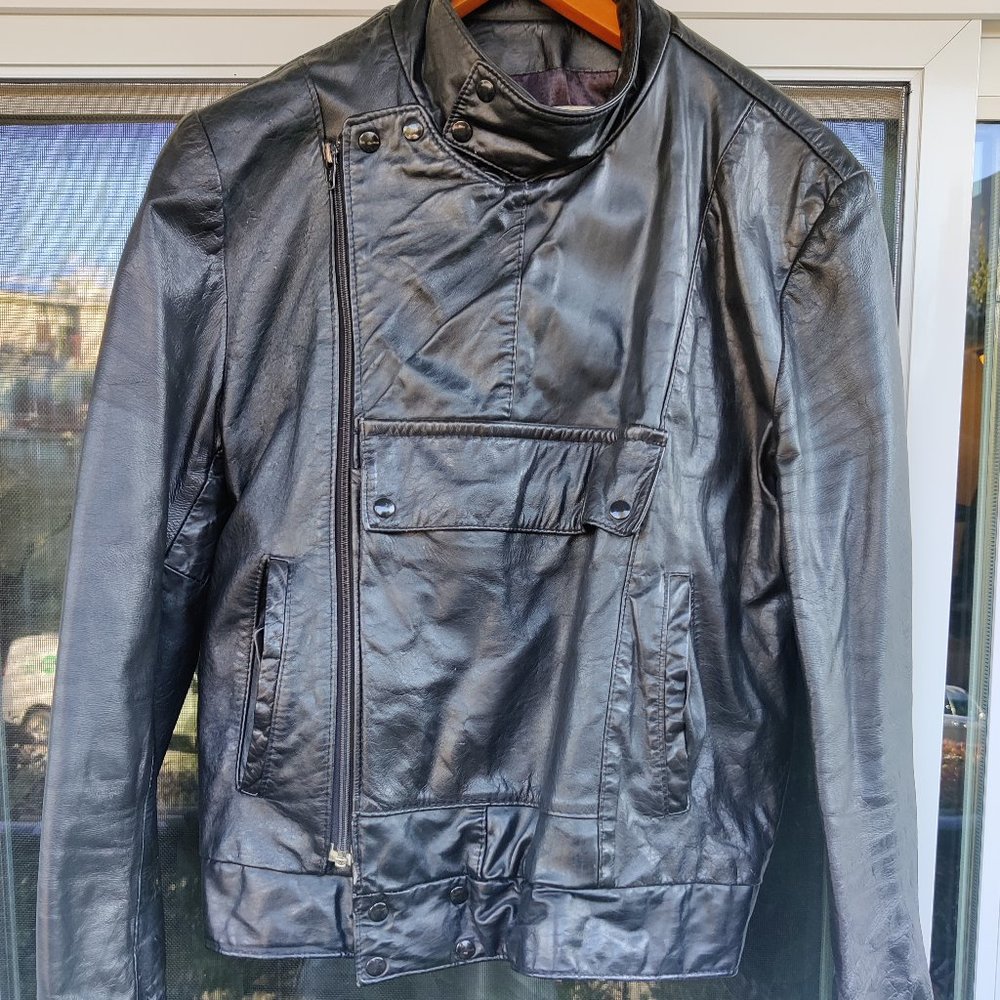 Vintage leather motorcycle jacket